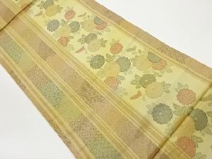 縞に菊・古典柄模様織出し袋帯